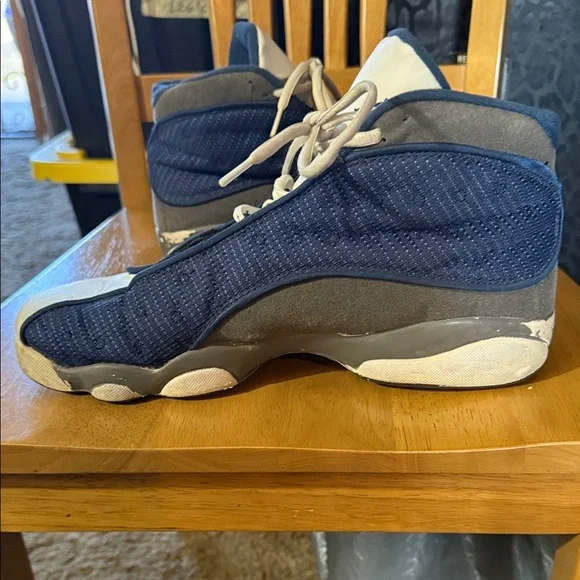 Jordan Navy and White High-Top Sneakers - Picture 5 of 8